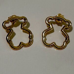 Tous Gold Plated Bear-Shaped Earrings- original